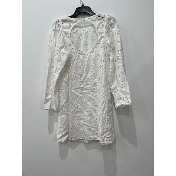 NWTD Rebecca Taylor Size 8 Sarah Embroidered Shift Dress Color Gardenia MSRP$345 - Picture 8 of 13